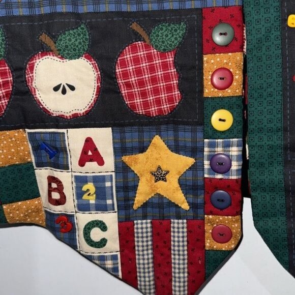 Vintage Apple & Alphabet Themed Patchwork Vest - Picture 6 of 10